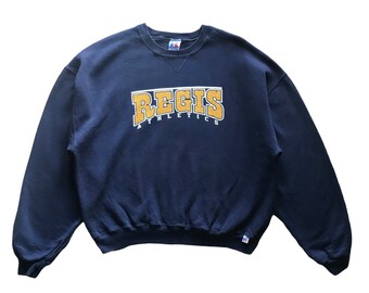 Vintage 90s Regis Athletics University spellout Crewneck sweatshirt Russell Athletic tag XL size