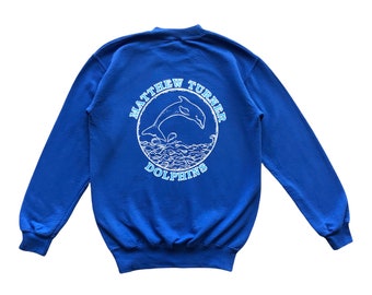 Vintage 90s Matthew Turner School spellout back logo crewneck sweatshirt S size