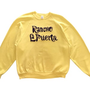 Vintage 80s Rancho La Puerta embroidery Jerzees tag by Russell baggy style crewneck sweatshirt XL size (L-XL)