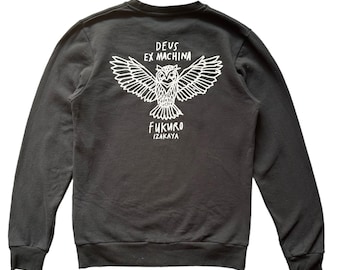 Sudadera con cuello redondo y diseño de Deus Ex Machina x Fukuro Izakaya, talla S (S-M)