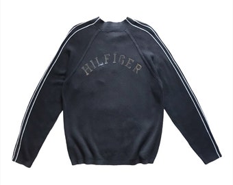 Vintage Tommy Hilfiger Half zip spellout Sweatshirt jumper pullover M size