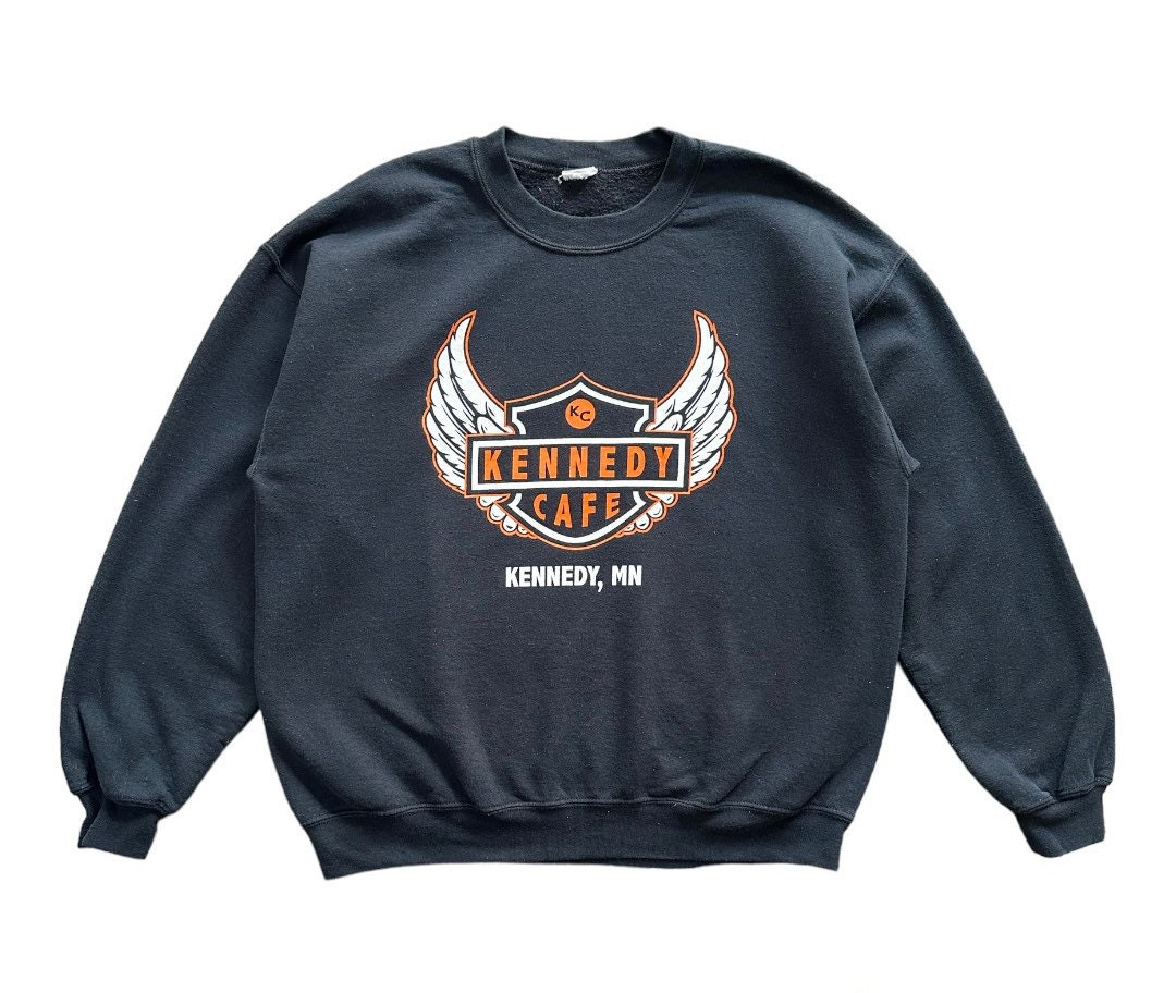 Vintage 90s Kennedy Cafe MN Biglogo Spellout Crewneck Sweatshirt L Size ...