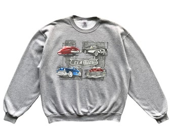 Vintage American Classics Art Car Crewneck Sweatshirt Jerzees Tag