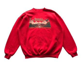 Vintage 90s New Hampshire Mountain Paradise STARTER tag crewneck DISTRESSED Sweatshirt XL size