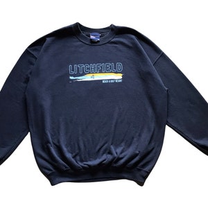 Vintage Litchfield Beach & Golf Resort spellout crewneck sweatshirt Baggy style XL size
