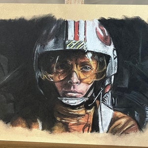 ARTPRINT // LUKE SKYWALKER un nouvel espoir Star Wars // Dessin Craie Fanart - A4 // réalisé par KayARTWORK