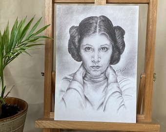 ARTPRINT // Leia Organa - Star Wars // Drawing Chalk Fanart - A4 // made by KayARTWORK