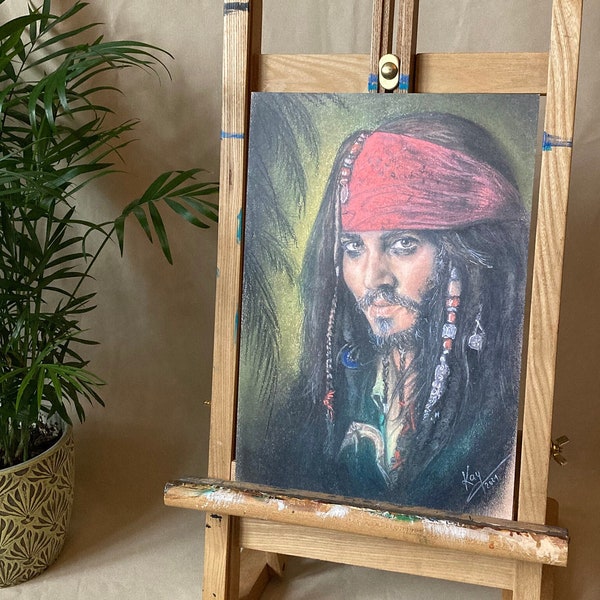 ARTPRINT // Captain JACK Sparrow - Fluch der Karibik // Drawing Chalk Fanart - A4 // made by KayARTWORK