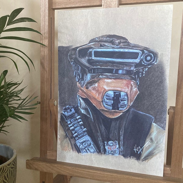 ARTPRINT // BOUSHH - Star Wars Bounty Hunter Leia // Drawing Chalk Fanart - A4 // made by KayARTWORK