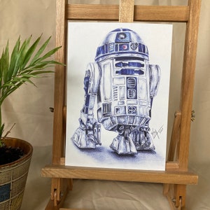 VENTE - ARTPRINT // Droïde R2D2 - Star Wars // Dessin à la craie Fanart - A4 // réalisé par KayARTWORK