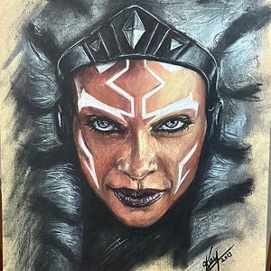 ARTPRINT // Ahsoka - The Mandalorian Star Wars // Drawing Chalk Fanart - A4 // made by KayARTWORK