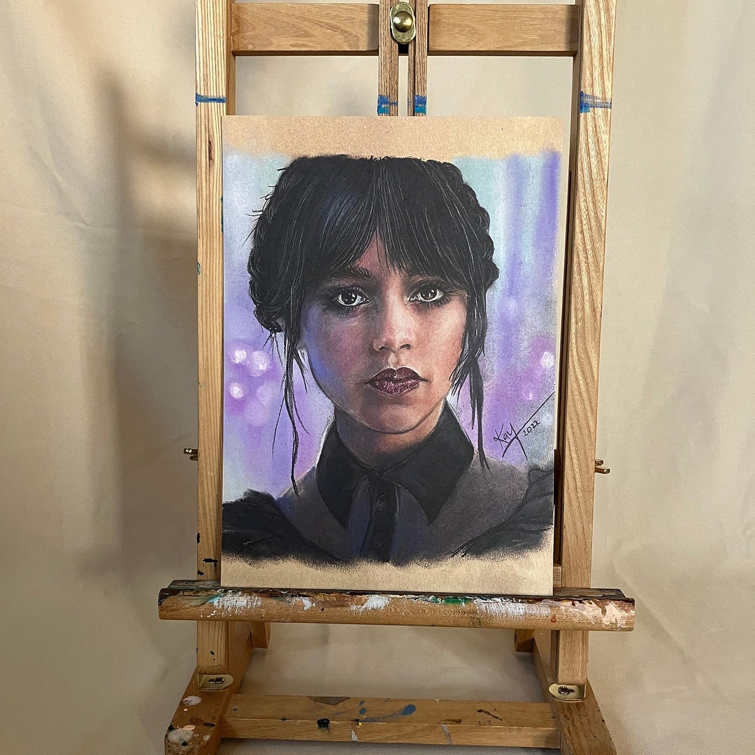 ARTPRINT // WEDNESDAY Addams Family Jenna Ortega // Drawing Chalk ...