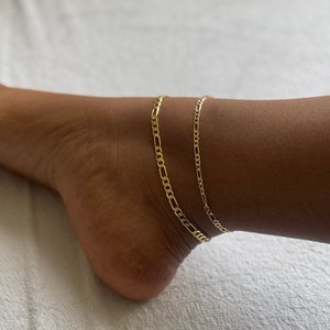 Matching anklet| gold anklet| layered gold anklet| anklet set| link chain anklet| stacked anklet | Cute gold anklet