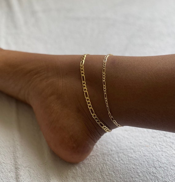 Matching anklet| gold anklet| layered gold anklet| anklet set| link chain anklet| stacked anklet | Cute gold anklet