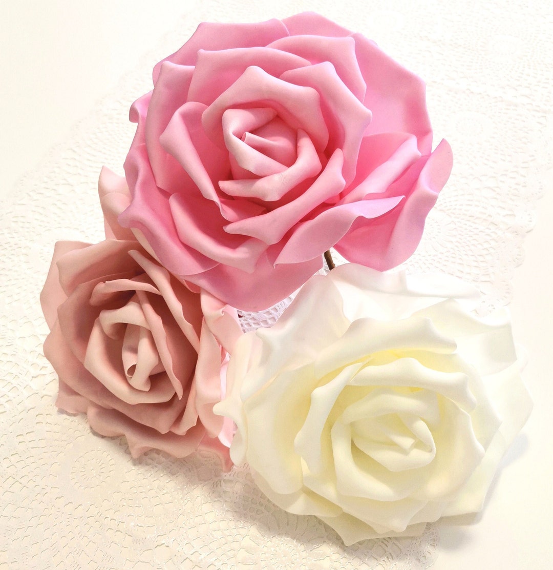 Medium Foam Flowers for Decor / Artificial Flowers / Foam Roses