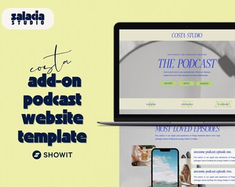 Podcast Website Template, Showit Website Template for Podcasters | Podcast Website Design, Podcast landing page, custom podcast website