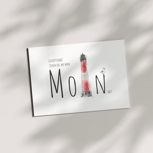 Postal diciendo “Moin con faro”