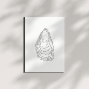 Ostrica da cartolina | DIN A6 | Mare del Nord | Illustrazione | Ostrica da cartolina