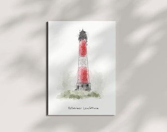 Postkarte Pellwormer Leuchtturm