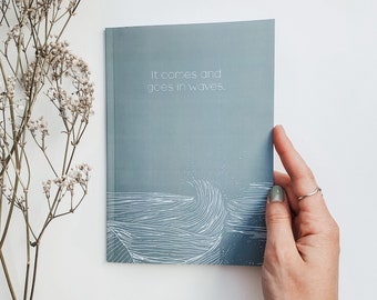 Notebook A5 | Dotted paper | with quotes | waves