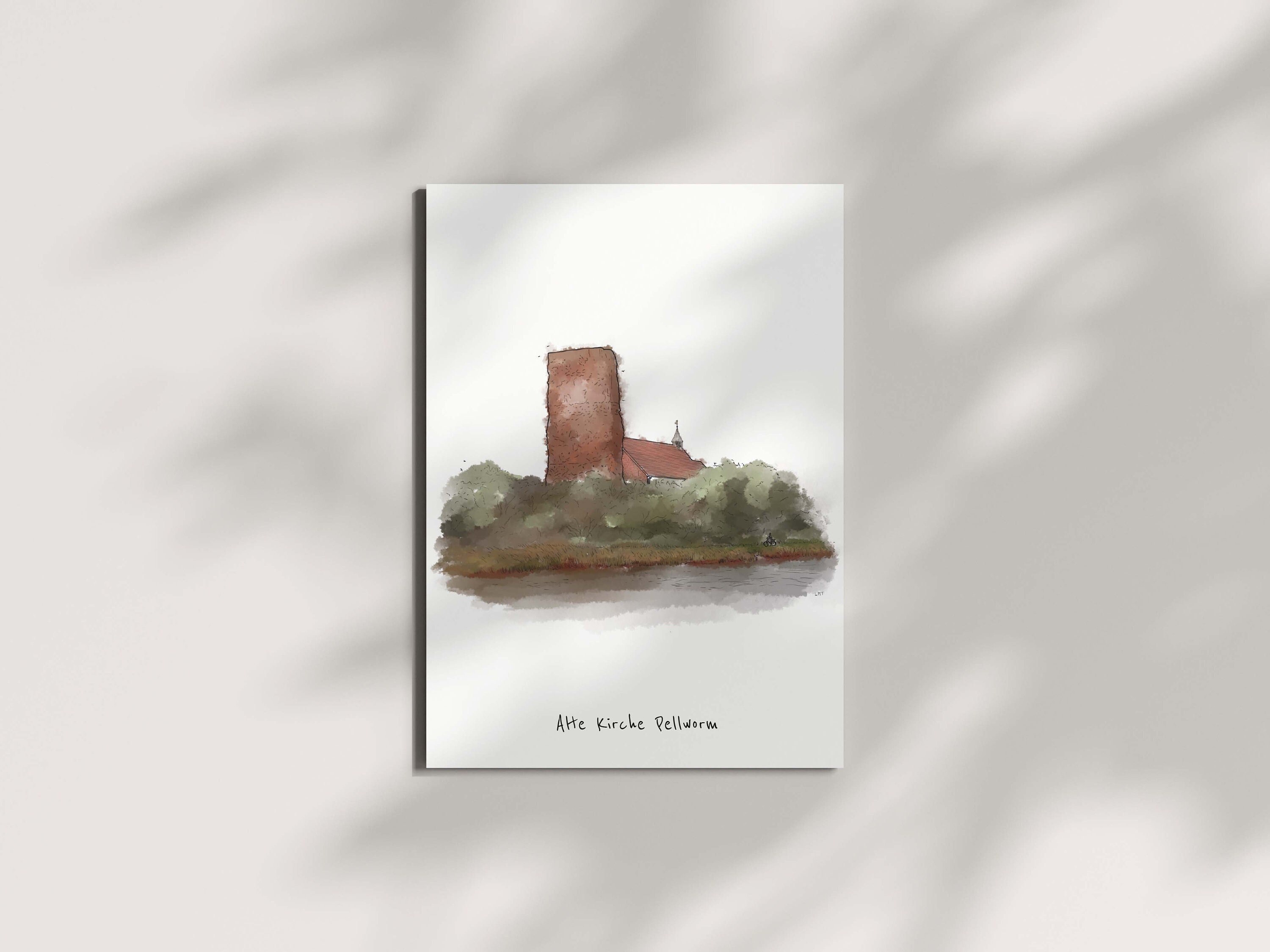 Postkarte Alte Kirche Pellworm