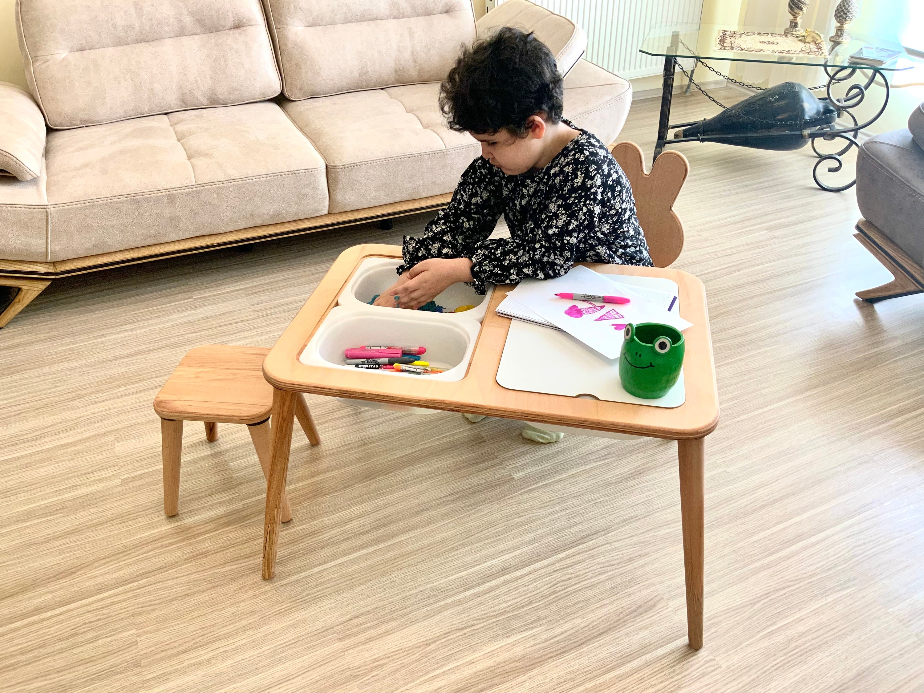 Wooden Activity and Sensory Tables for Kids Wooden Play Table Etsy