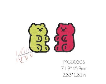 Gummy bear - Embroidery Designs for Machine - INSTANT DOWNLOAD 7.1x4.5