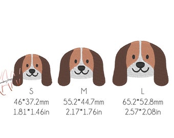 Dessins de broderie de chien Beagle, dessins de broderie de tête de chien Beagle , Conception d’animaux de compagnie - Dessins de broderie pour machine