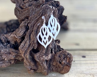 Geometric Acrylic Earrings with Solid Sterling Silver