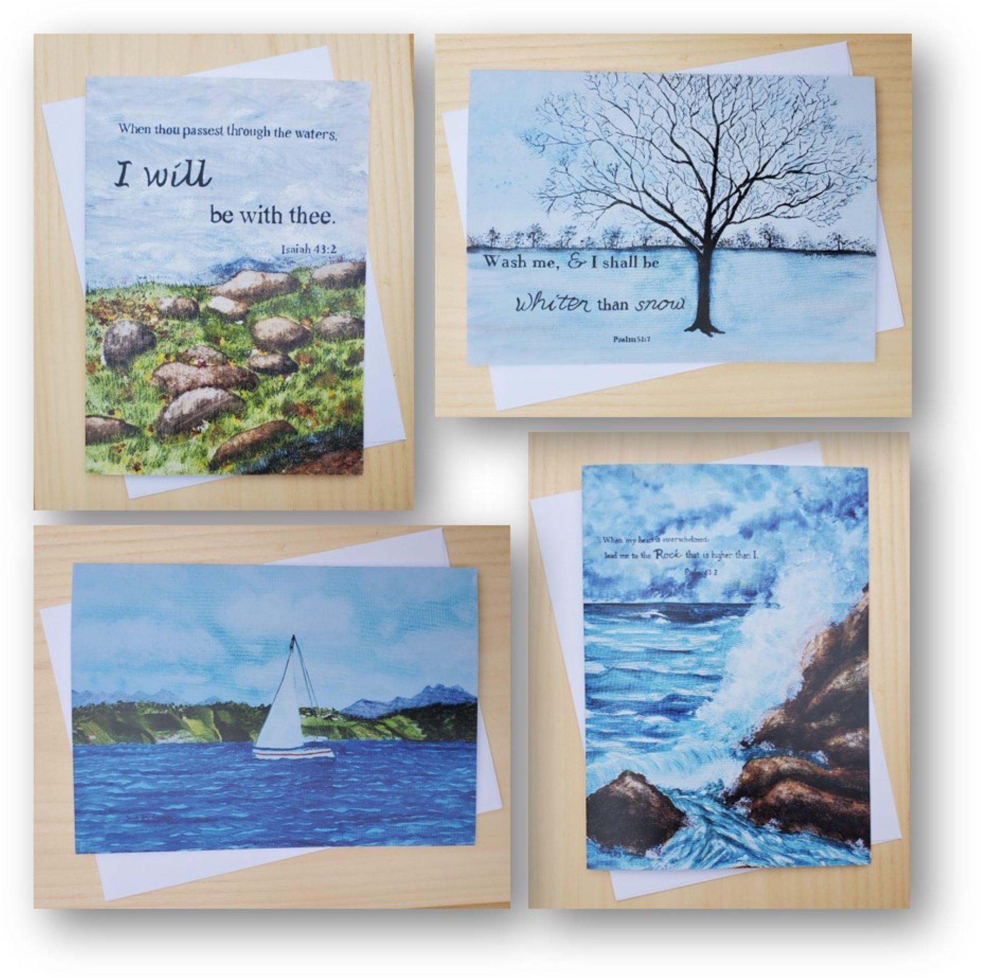 Blank Greeting Cards 4 pack Christian Note Cards All Etsy