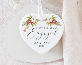 Personalised Engagement Ornament, Christmas Tree Bauble
