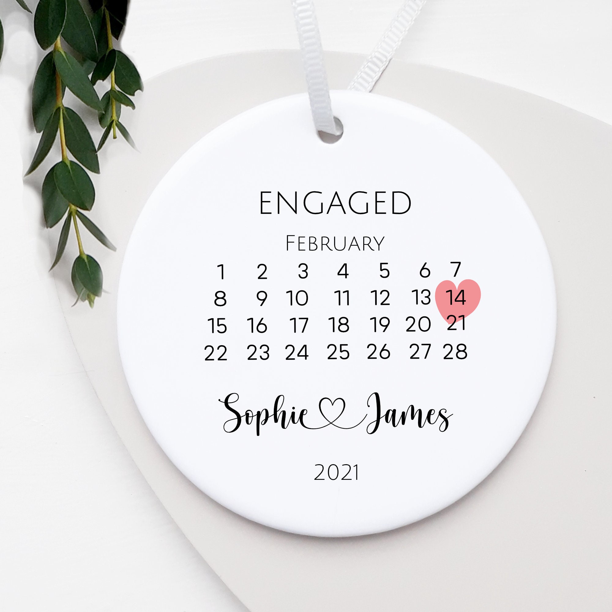Engagement Day Keepsake Personalised Calendar with Names Etsy