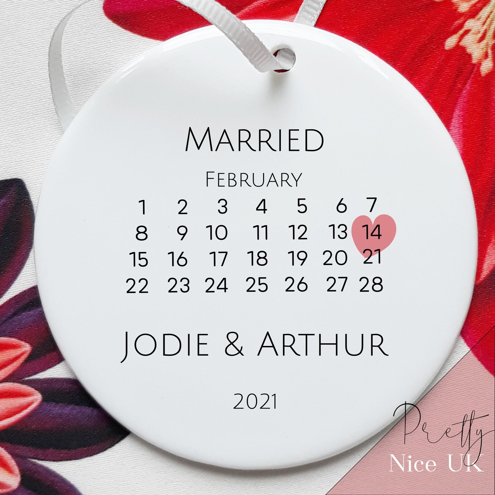 Married Couple Personalised Calendar with Names Special Date Etsy
