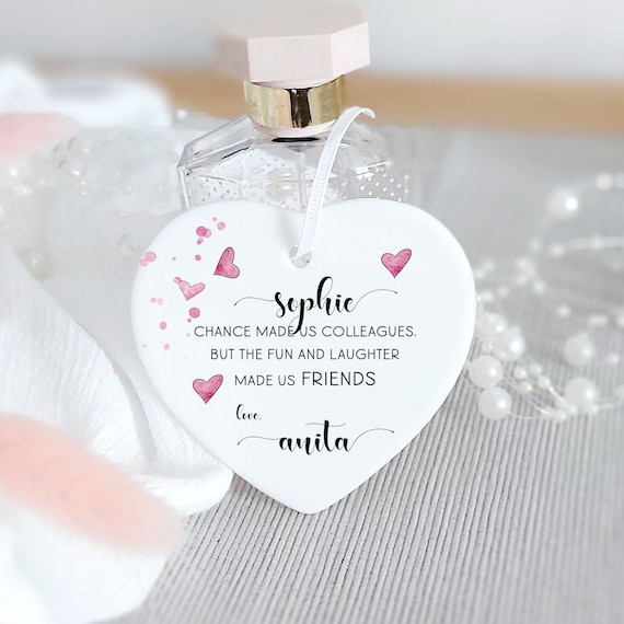 Personalized Ceramic Ornament: Chance Made Us Colleagues - Work Friend Gift