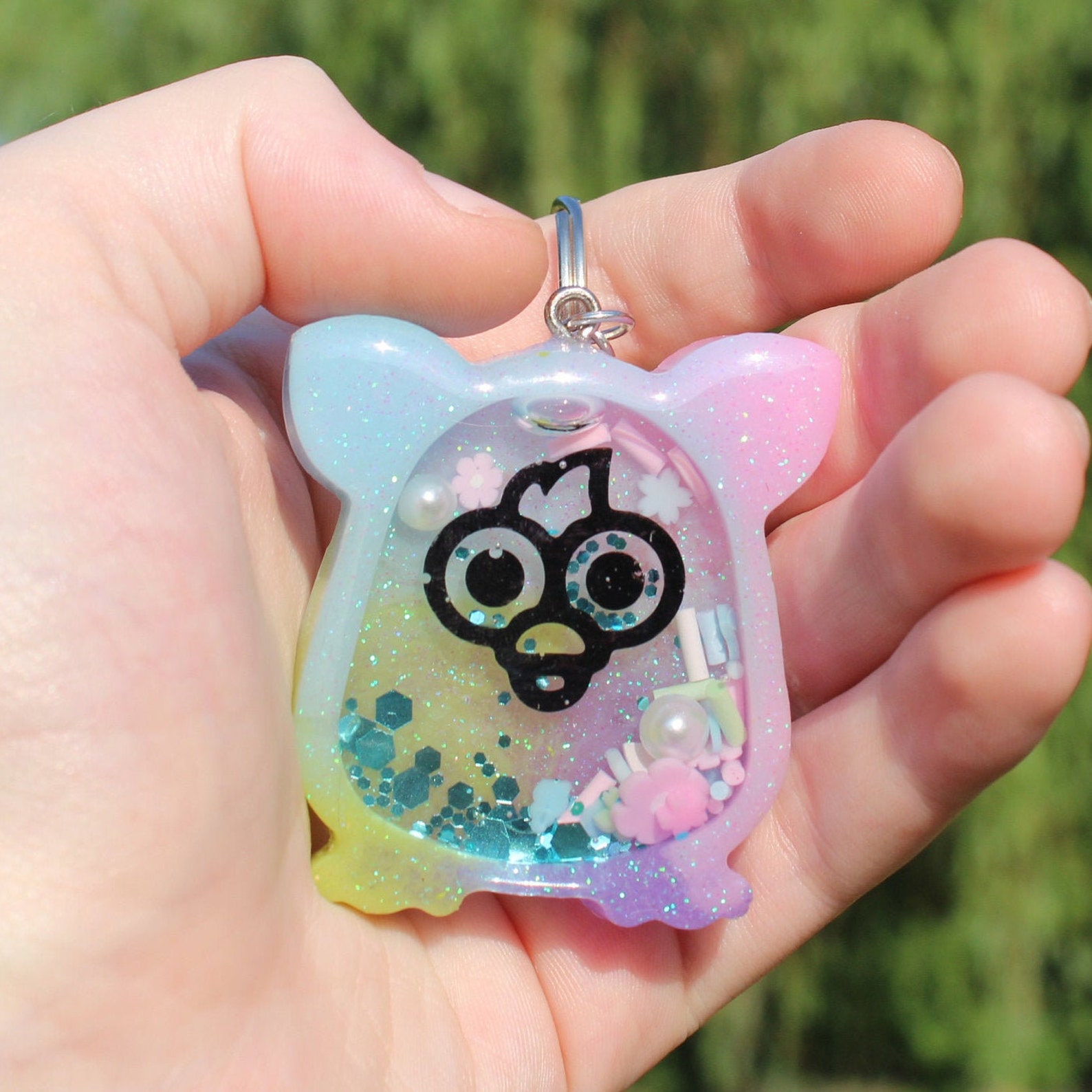 Resin Furby Shaker Keychain Etsy