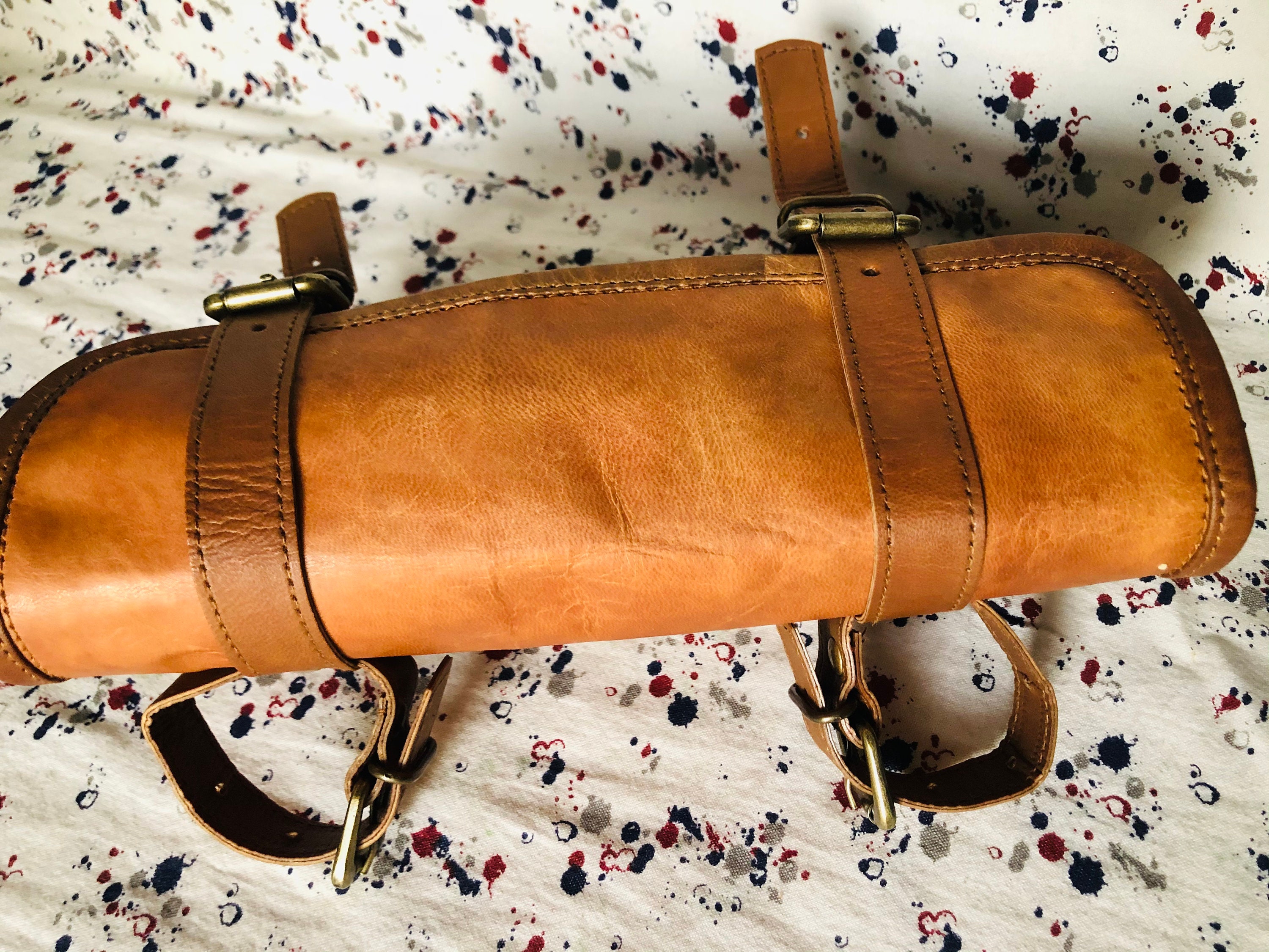 Motorcycle Bag Tool Roll Leather Motorcycle Fork Bag Etsy