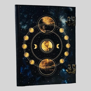 Carpeta de cuero personalizada, carpeta de anillas de cuero de 2, 3 y 4 anillas, carpeta personalizada, carpeta de triple luna, regalo de Navidad, funda de cuero, regalo de Halloween