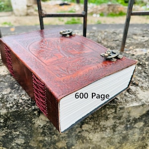 Personalized Leather journal, Book Of Shadows, Tree of Life Journal, 600 page Spell Book, Celtic Journal, Wedding Guest Book, Christmas Gifs