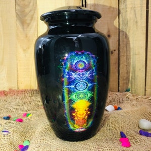 Seven Chakra, Handmade cremation urn ,Urns For Human Ashes,Urn for Human Ashes 200cubic inch, Human urns gifts ,blue bird Urns