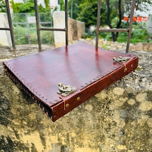 Pasta de couro com 3 argolas, pasta de 1 polegada, tamanho A4, 8x11,5 polegadas, pasta de argolas para grimório, pasta personalizada, pasta de 2/3/4 argolas, presente de Natal