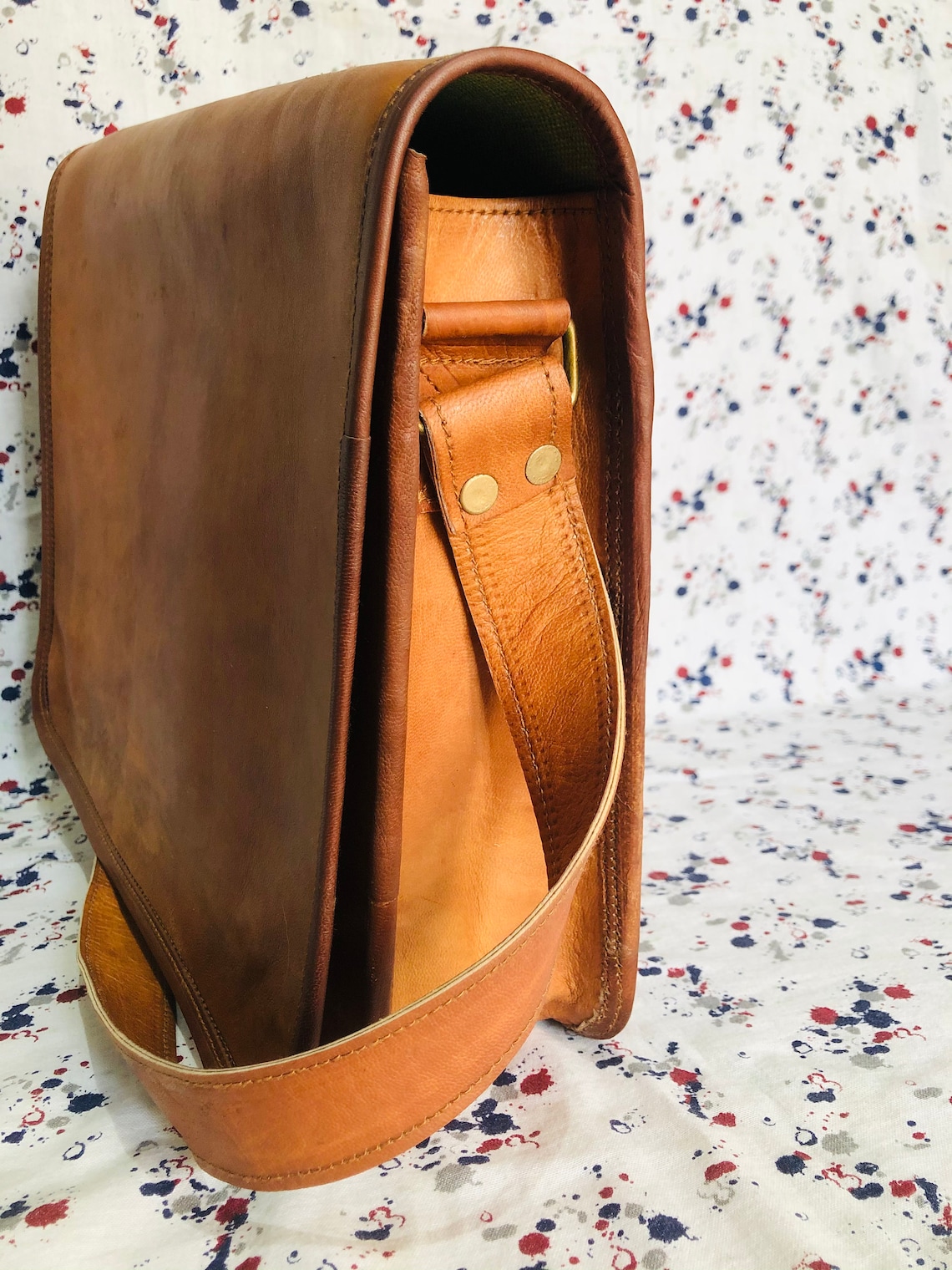 Classic leather messenger bag for men and women can be used as Etsy