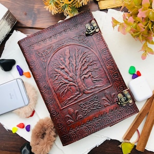 Leather Journal Tree of Life Journal Lined/Unlined Large Leather Journal, Leather Notebook, Journal For Writing Spell Book Of Shadows