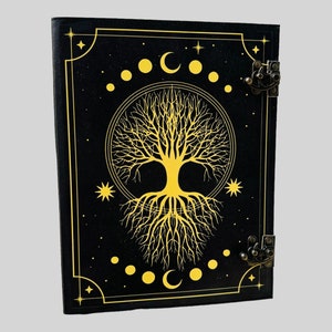 Pasta grande de couro Árvore da Vida de 10" x 13" | Pasta de argolas | 2x fecho C de latão | Pasta Personalizada | Pasta de argolas A4 | Pasta recarregável |