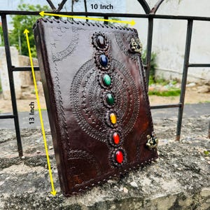 Pasta de couro com argolas de sete pedras, presentes de Natal, porta-documentos tamanho A4, pasta de couro, porta-papéis, portfólio de couro, capa de couro