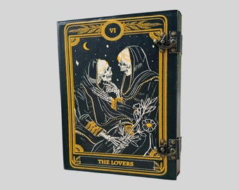 The Lovers 3 Ring Binder, Leather Binder, Lovers Binders, Personalized Binder, Binder Notebook, Custom Binder, Spell Book 3 Ring Portfolio