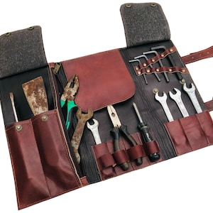Leather Tool Roll, Custom tool wrap, Car tools storage Personalized bag, Leather roll bag, Leather car organizer for tools Travel Tool Kit