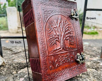 Tree of Life Leather Journal: Handmade Embossed Notebook