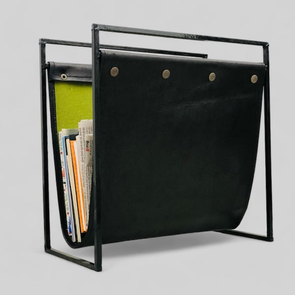 Leather Magazine Rack - Etsy