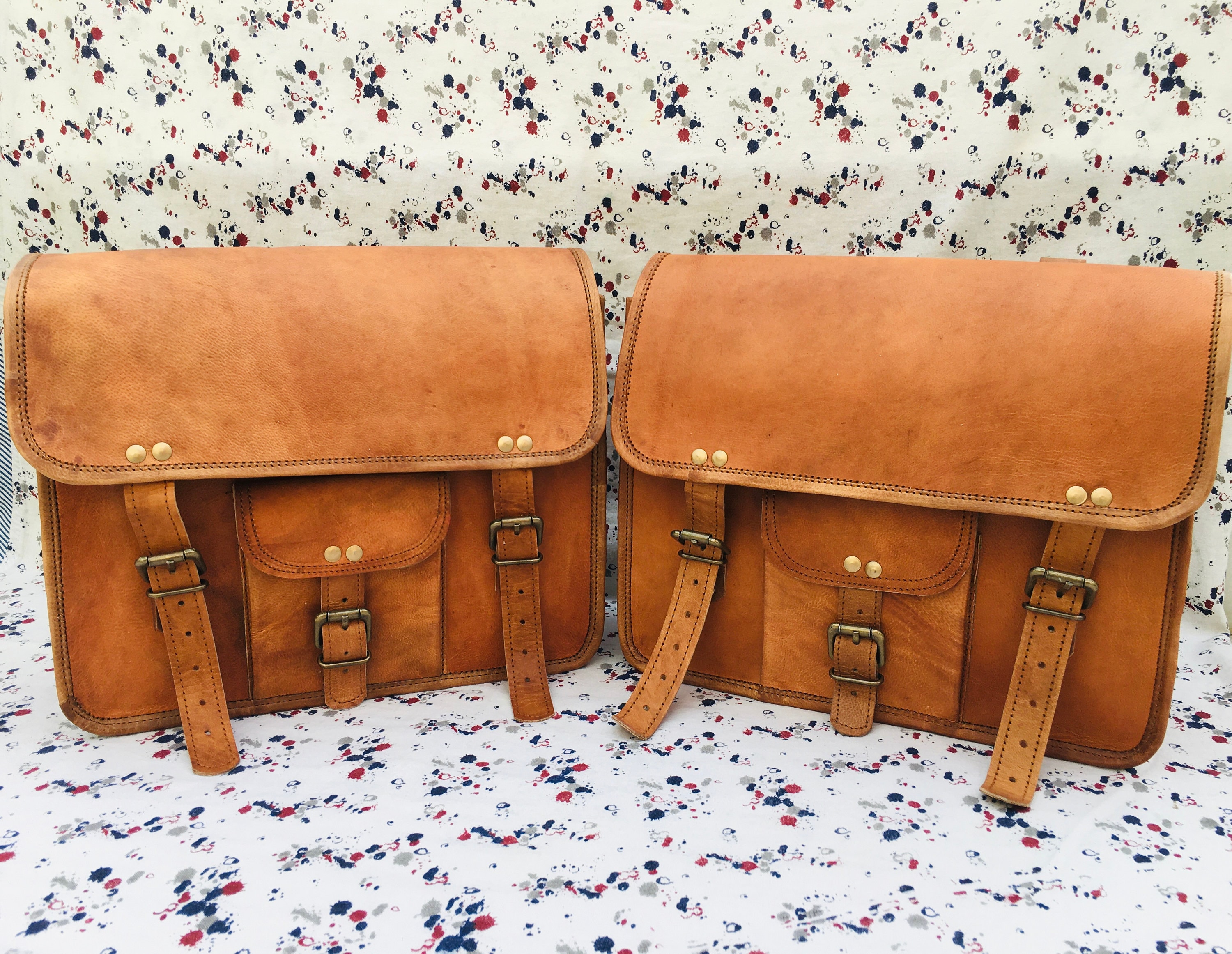 leather pannier bolsas motorcycle