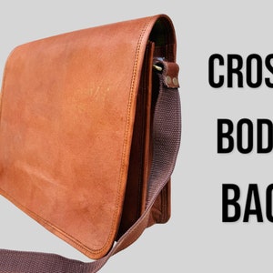 Bolso bandolera de piel para hombre y mujer, hecho a mano, tipo maletín, bandolera, cartera de piel, color negro, marrón, tostado, cereza, regalo para él.